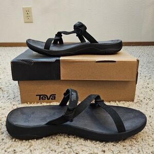 Teva Women's Black Strappy Slide On Sandals - Size 10 - New In Box!